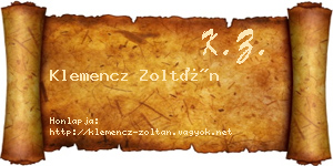 Klemencz Zoltán névjegykártya