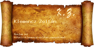 Klemencz Zoltán névjegykártya