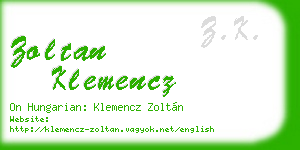 zoltan klemencz business card